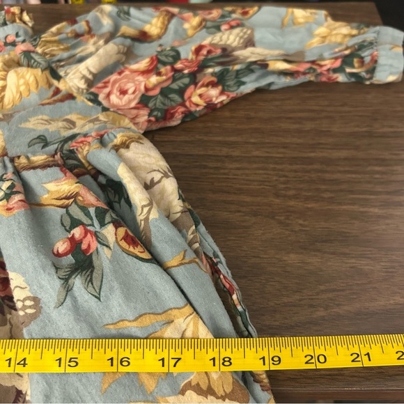 ❤️ Vintage Floral Kids Dress in Blue and Gold 3 - Picture 8 of 11